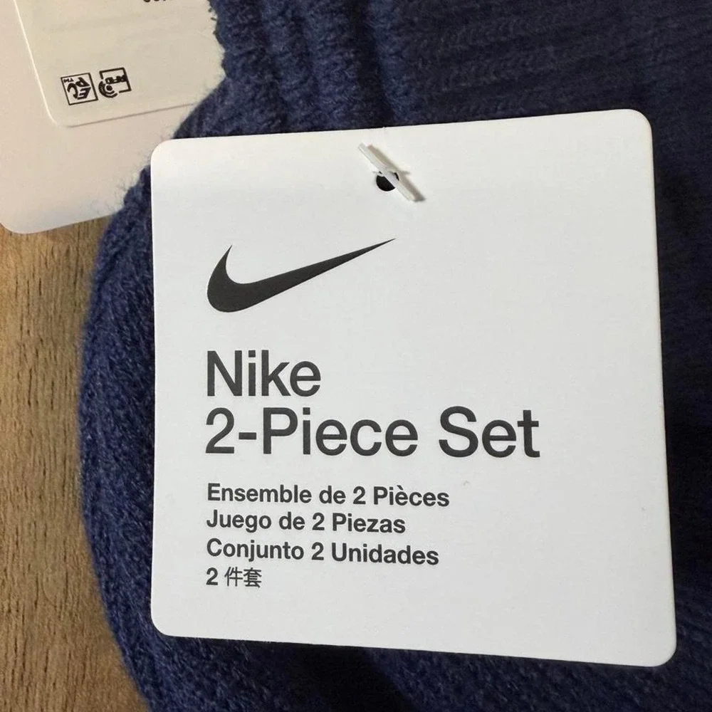 Nike Kids Beanie and Gloves 2-Piece Set Midnight Navy Basketball 9A3140-U90